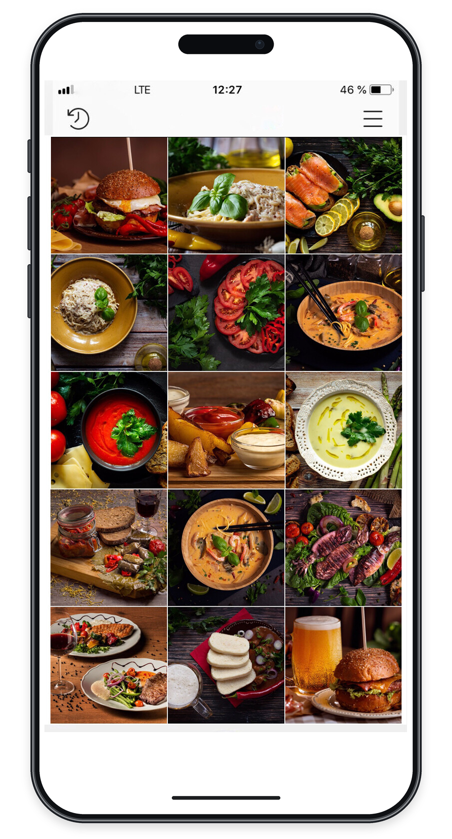 Ukázka food fotografií pro restauraci Zero na telefonu